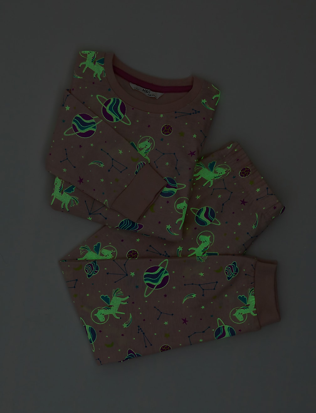 Pure Cotton Glow in the Dark Unicorn Pyjamas (1-8 Yrs)