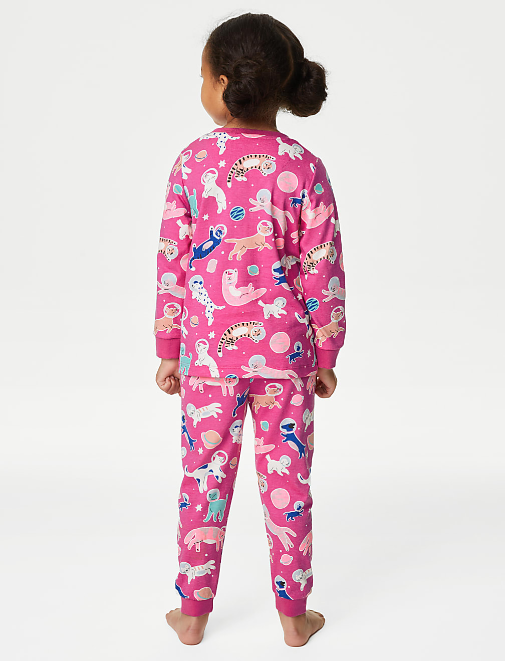 Pure Cotton Glow In The Dark Cat Pyjamas (1-8 Yrs)