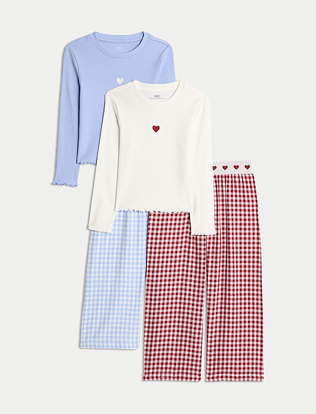 2pk Cotton Rich Gingham Pyjama Sets (1-8 Yrs)