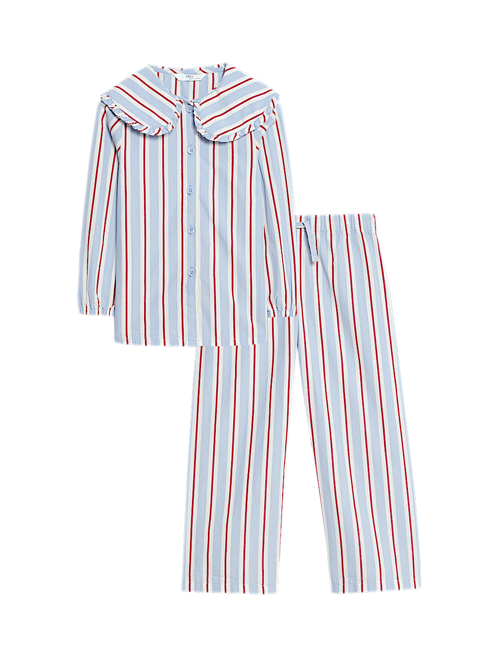 Pure Cotton Striped Revere Pyjamas (1-8 Yrs)