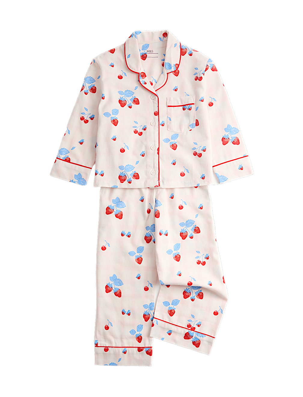 Pure Cotton Strawberry Print Pyjamas (0-16 Yrs)