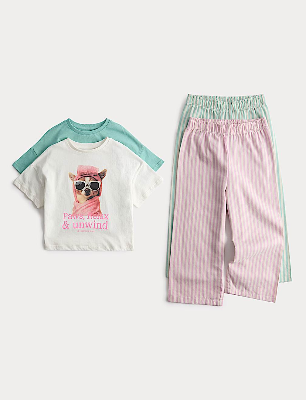 2 Pack Pure Cotton Dog Graphic Pyjama Sets (1-8 Yrs)