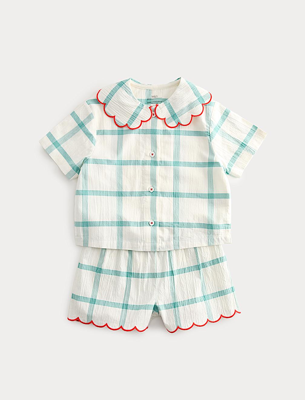 Kids' Seersucker Checked Sleepytime Pyjamas (9 Mths-8 Yrs)