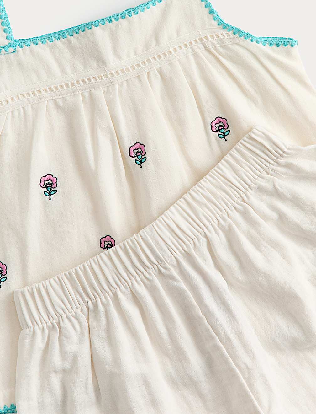 Pure Cotton Embroidered Short Pyjamas (1-8 Yrs)