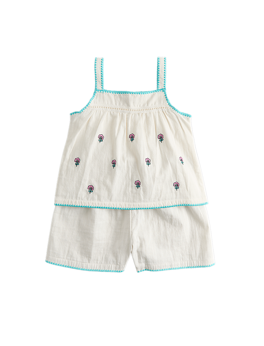 Pure Cotton Embroidered Short Pyjamas (1-8 Yrs)