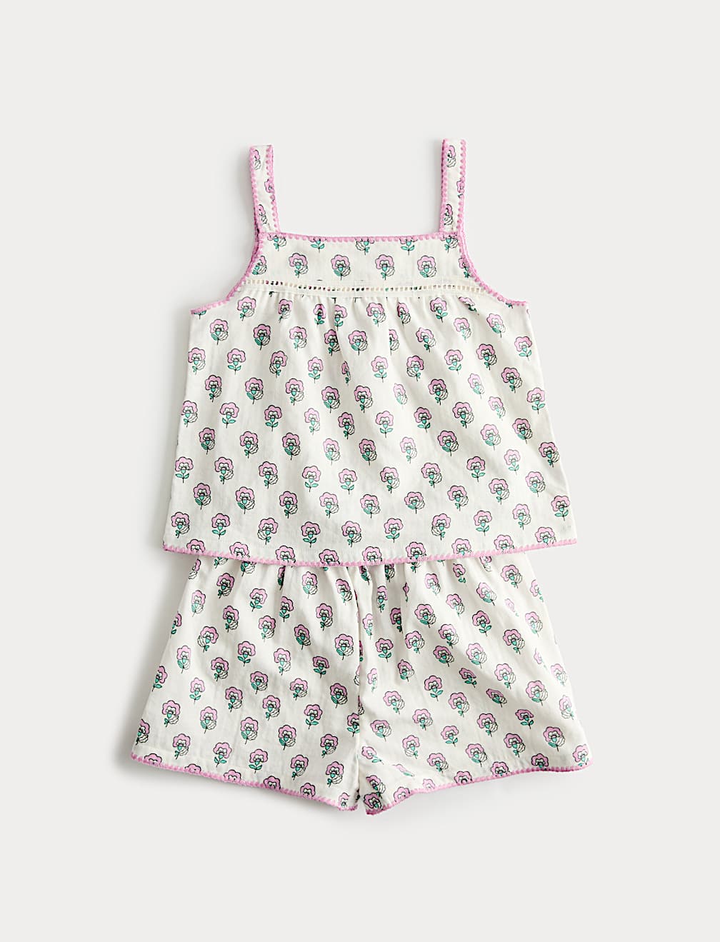Pure Cotton Flower Print Pyjamas (1-8 Years)