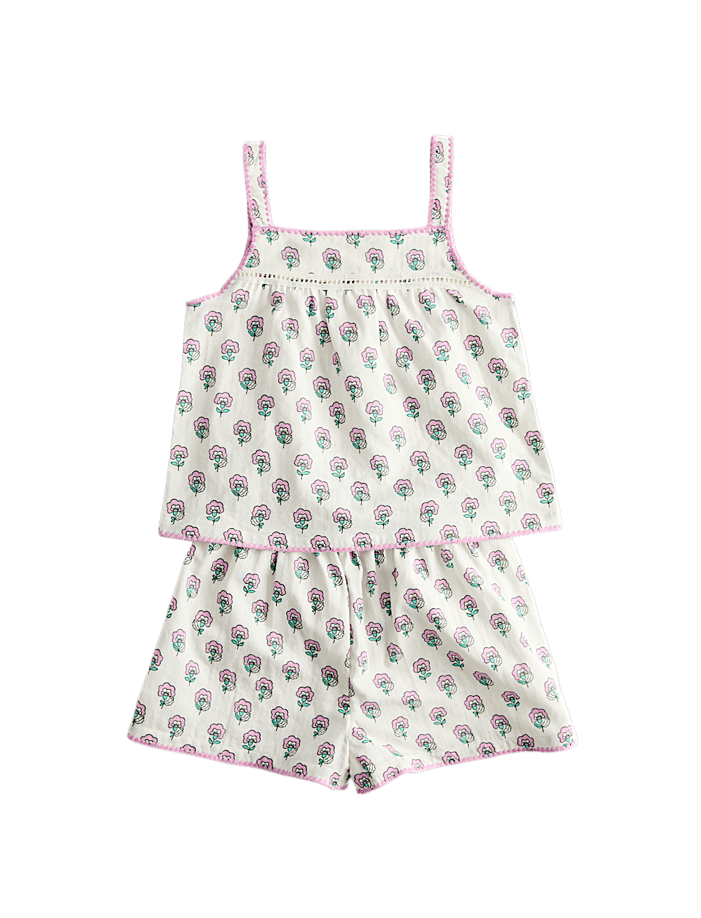 Pure Cotton Flower Print Pyjamas (1-8 Years)