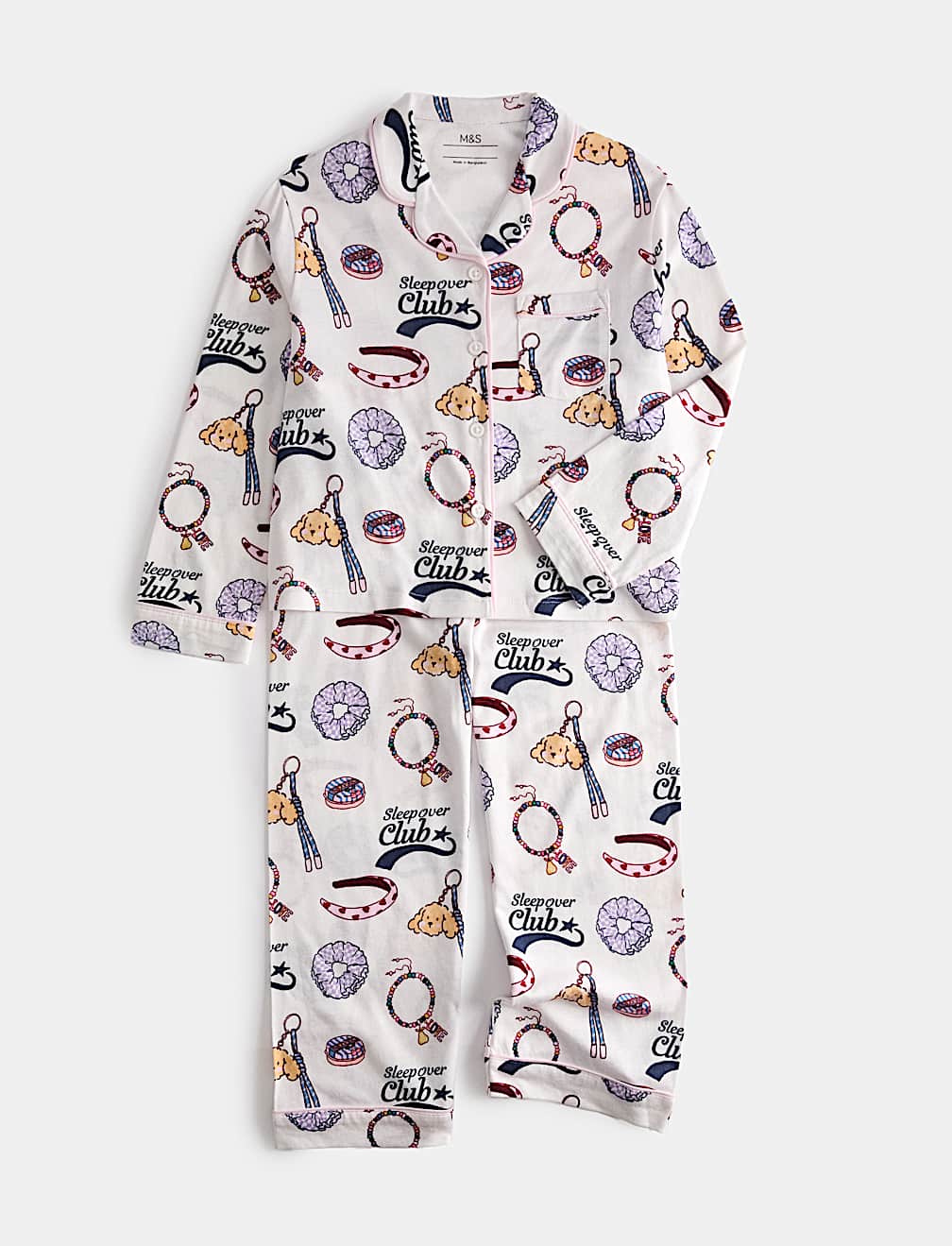 Cotton Rich Sleepover Club Print Pyjamas (1-8 Yrs)