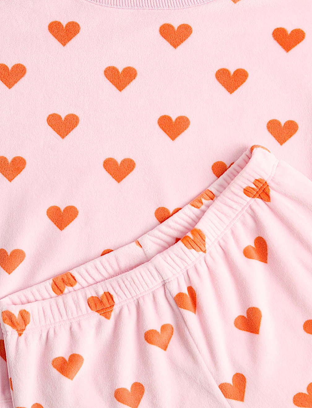 Velour Heart Print Pyjamas (1-8 Yrs)