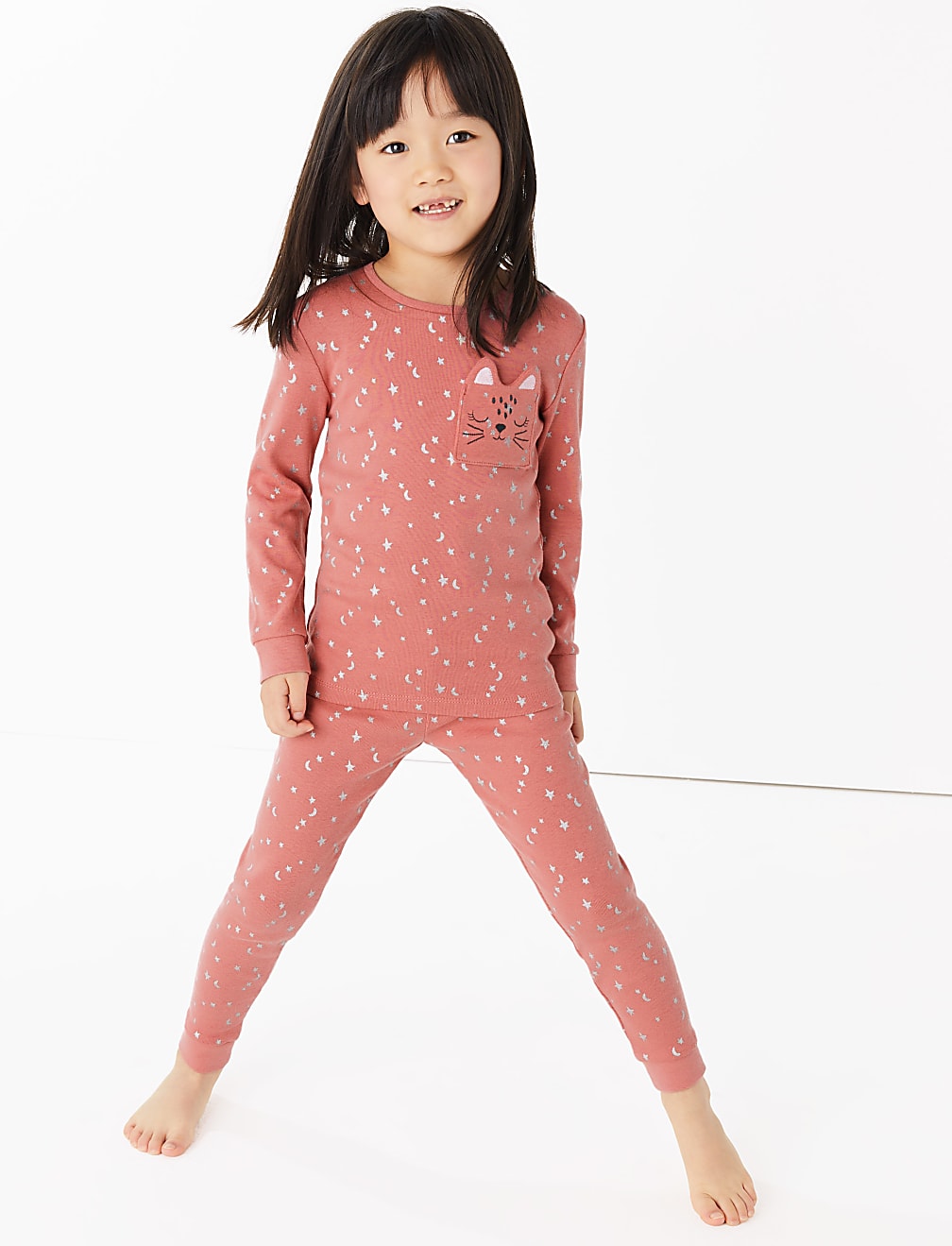 2 Pack Cotton Cat Print Pyjama Sets (1-7 Years)