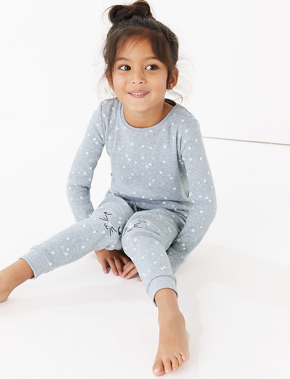 2 Pack Cotton Cat Print Pyjama Sets (1-7 Years)