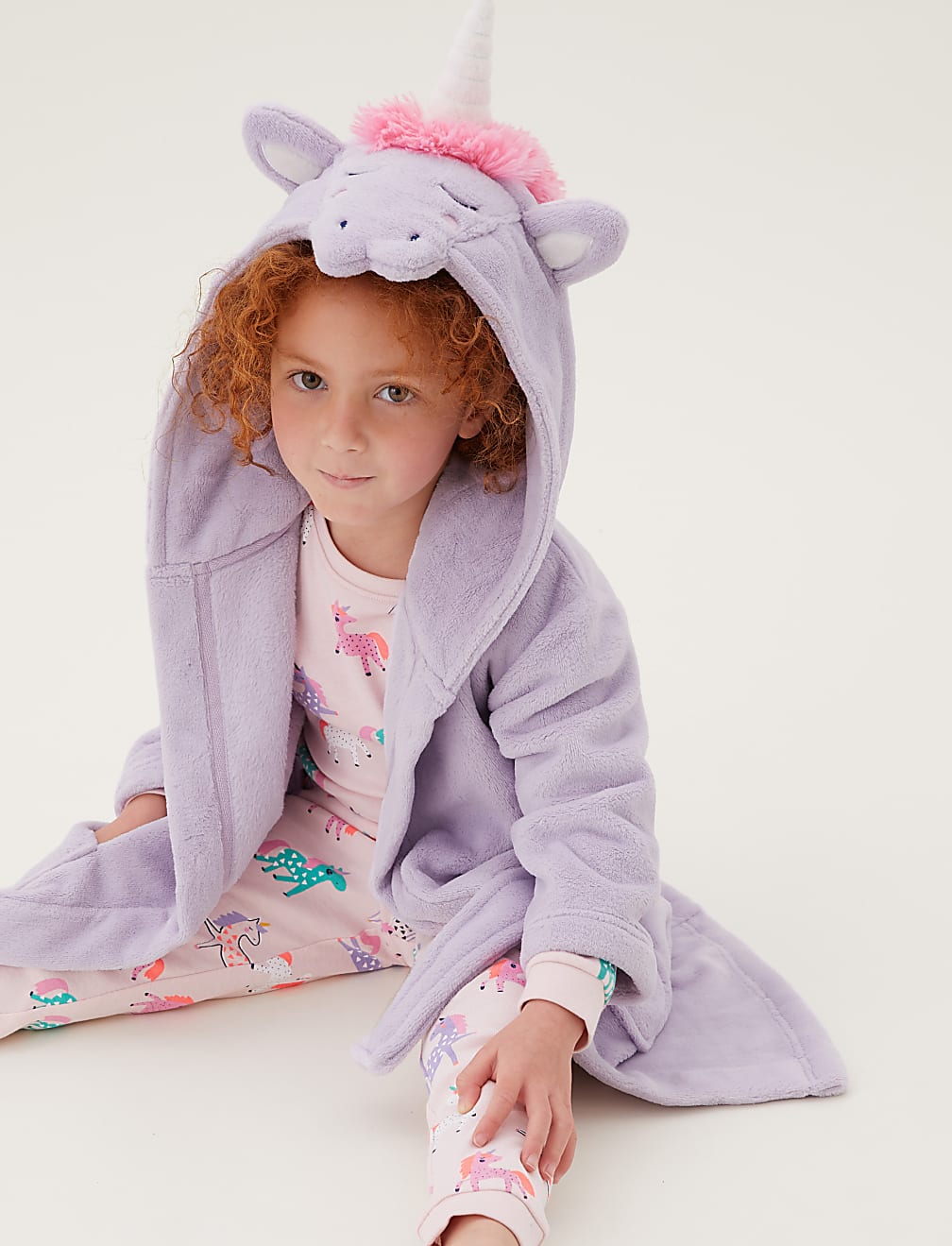 Buy Fleece Unicorn Dressing Gown 1 7 Yrs at Marks Spencer