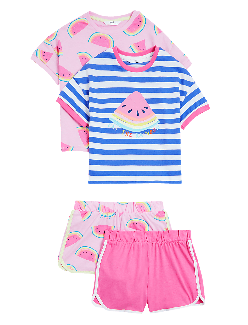 2pk Pure Cotton Watermelon Short Pyjamas (1-7 Yrs)