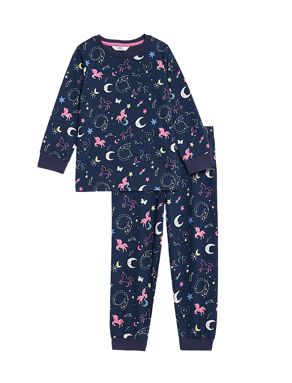 Pure Cotton Glow In The Dark Unicorn Pyjamas (1-8 Yrs)