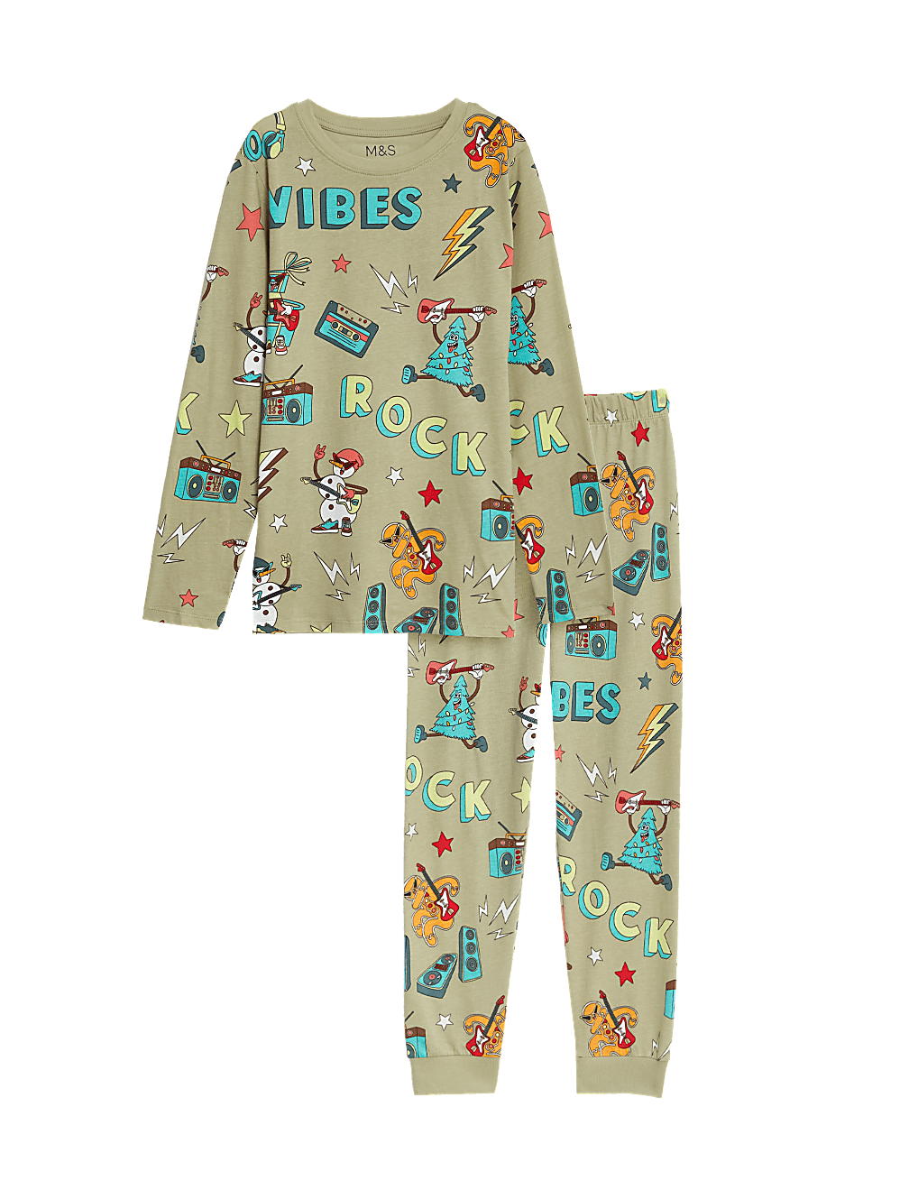 Cotton Rich Slogan Christmas Pyjamas (1-16 Yrs)