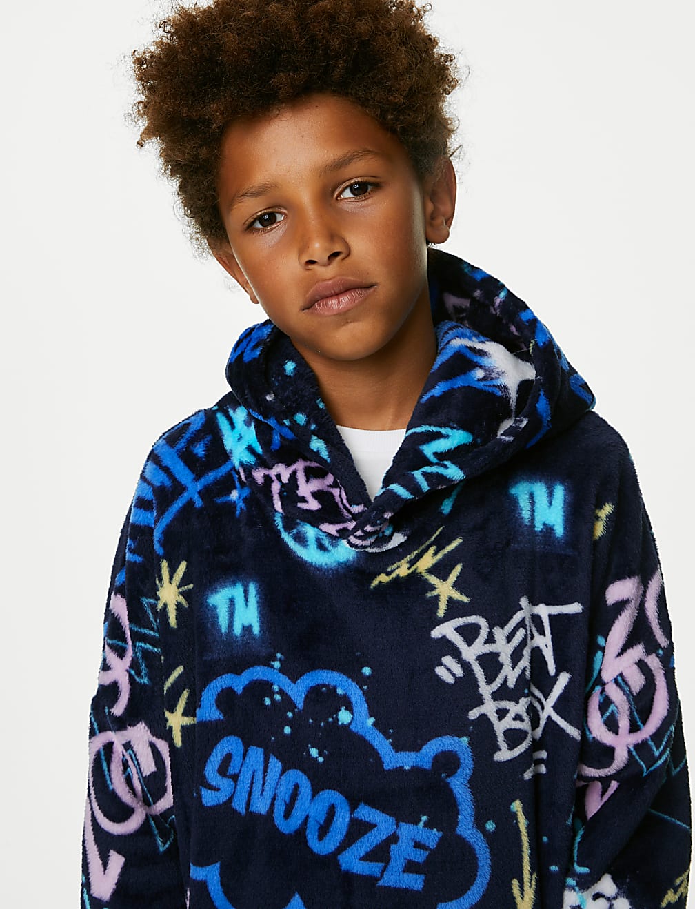 Fleece Graffiti Oversized Hoodie (7-16 Yrs)