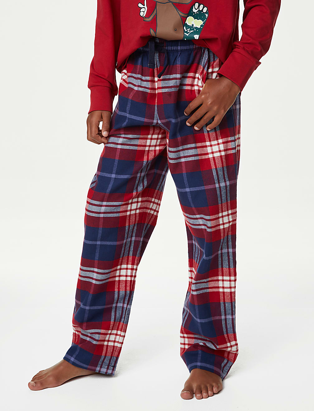 Pure Cotton Up to Snow Good Checked Pyjamas (6-16 Yrs)