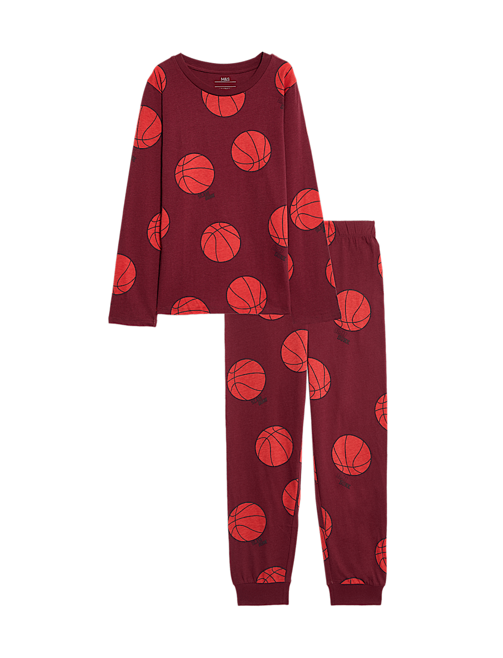 Pure Cotton Basketball Pyjamas (3-16 Yrs)