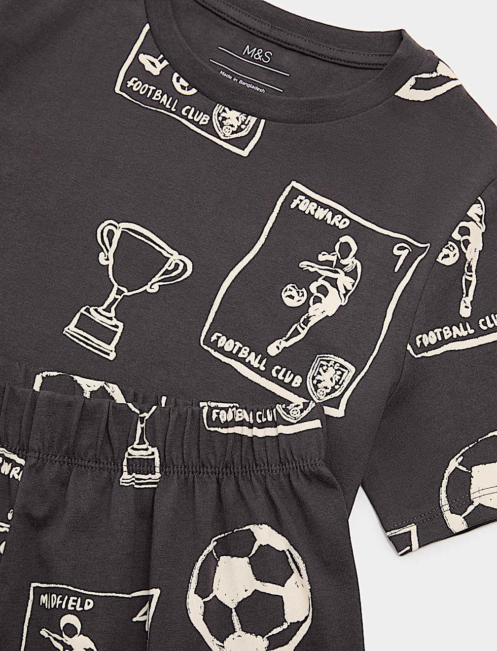 Pure Cotton Football Print Short Pyjamas (1-16 Yrs)