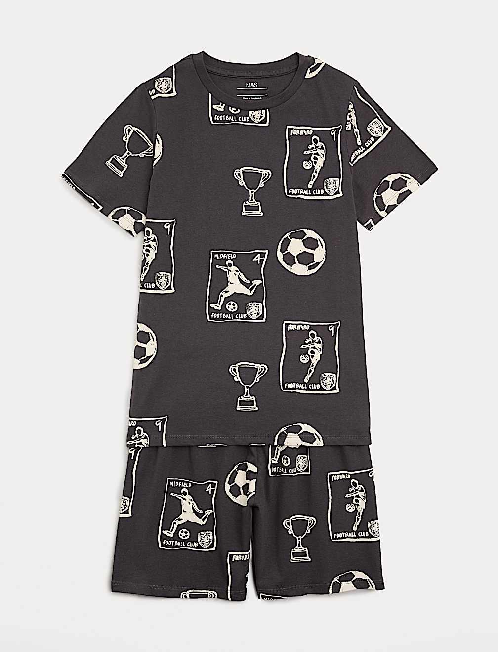 Pure Cotton Football Print Short Pyjamas (1-16 Yrs)