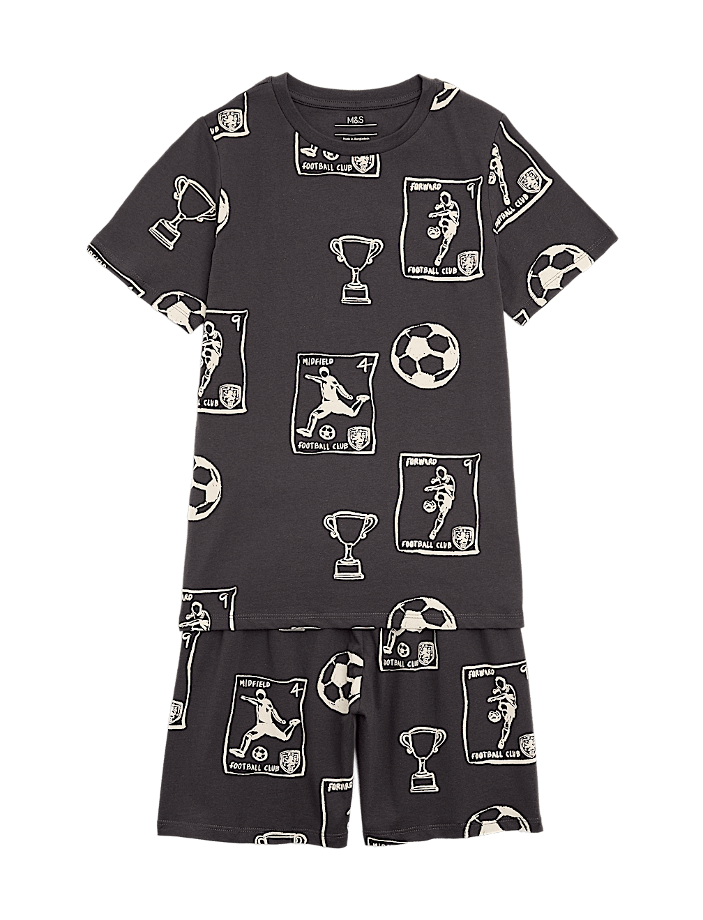 Pure Cotton Football Print Short Pyjamas (1-16 Yrs)