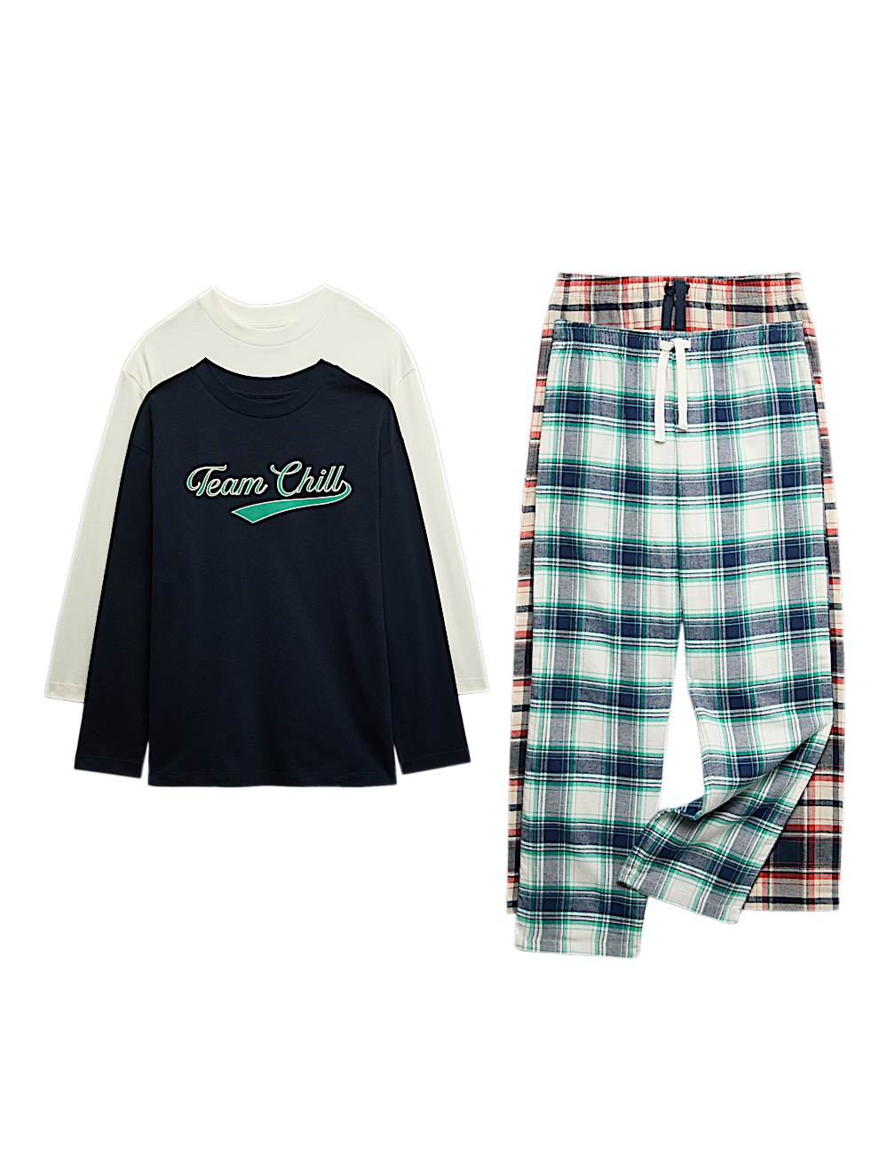 2pk Pure Cotton Graphic Checked Pyjama Sets (6-16 Yrs)