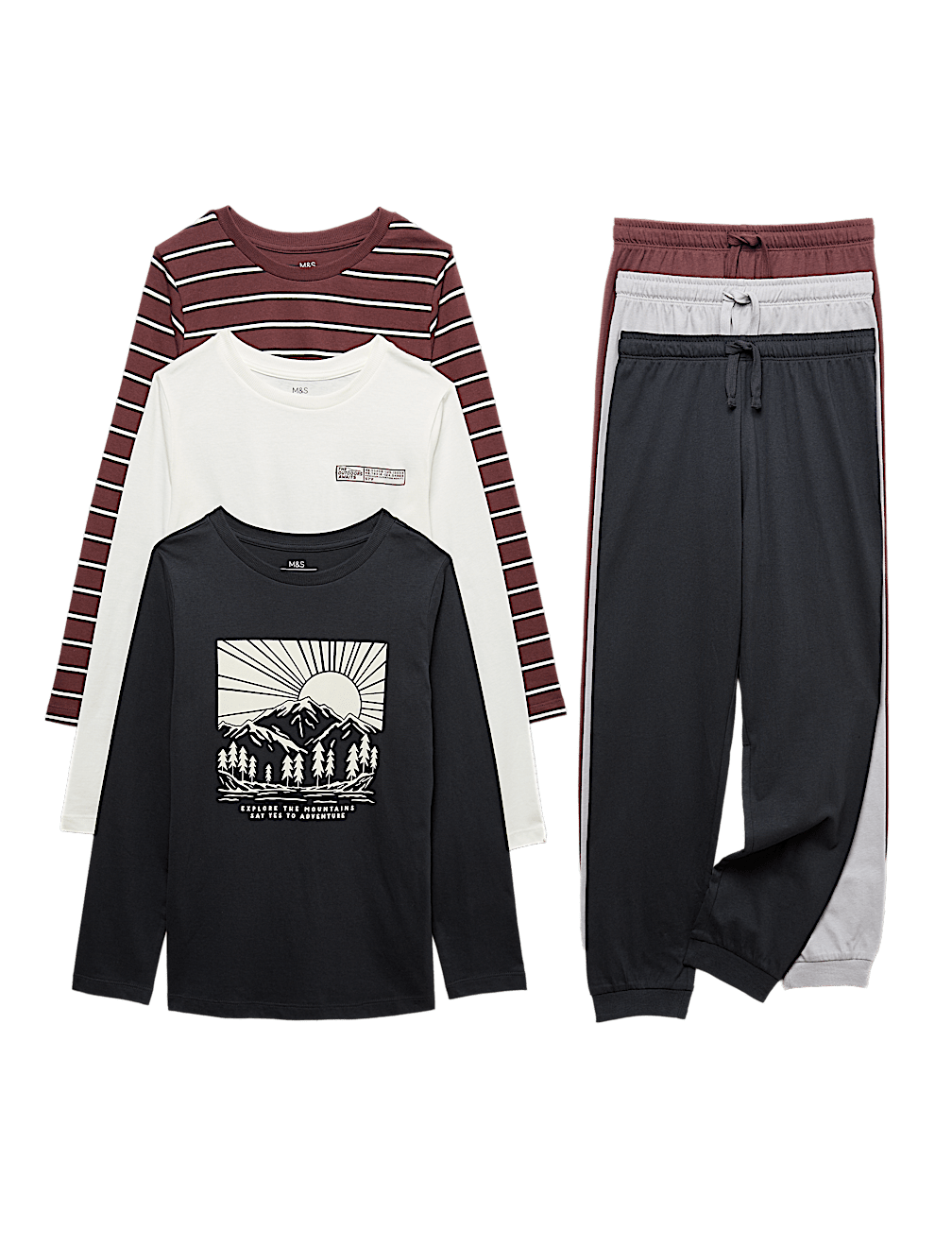 3pk Pure Cotton Graphic Pyjama Sets (6-16 Yrs)