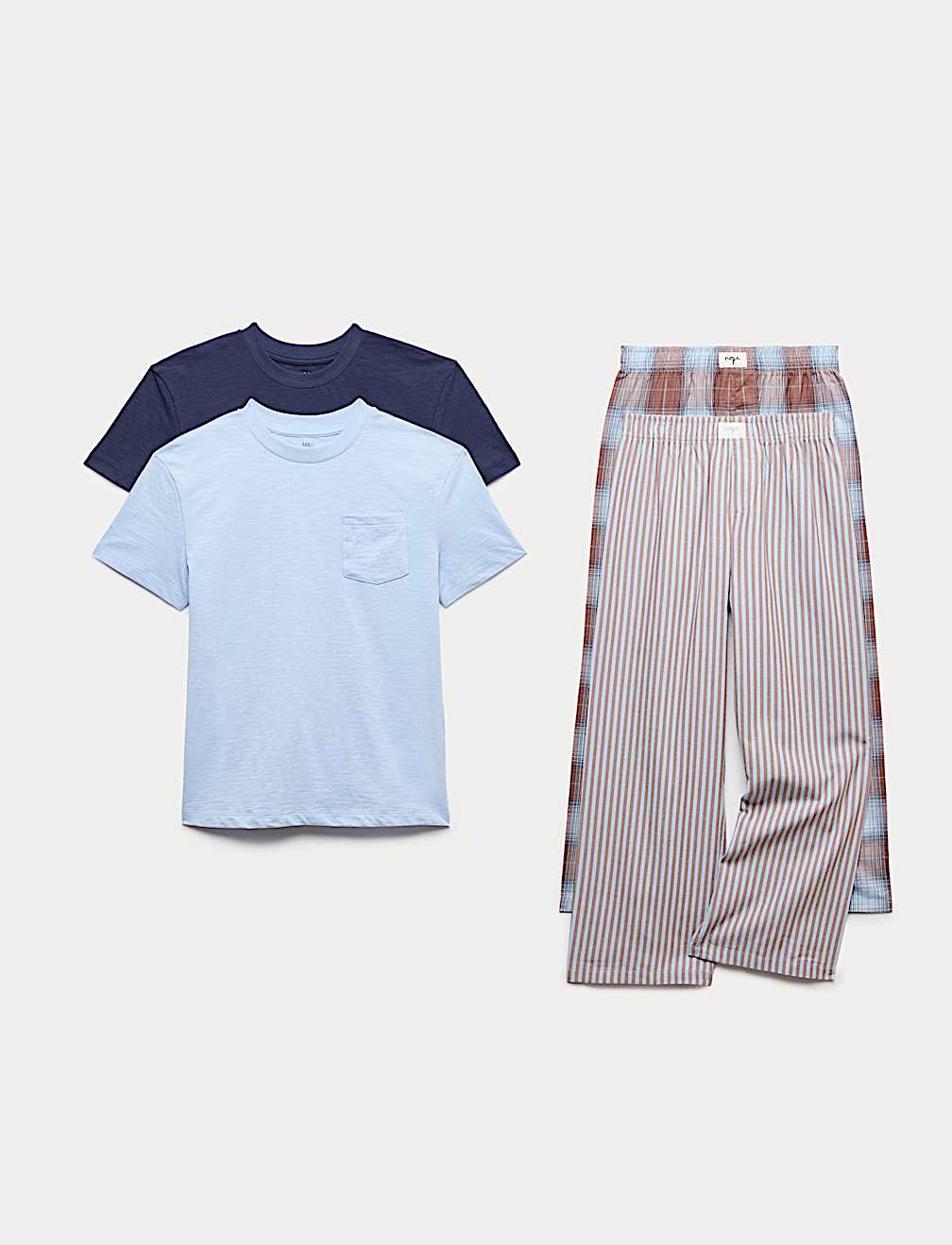 2 Pack Pure Cotton Striped Pyjama Sets (3-16 Yrs)
