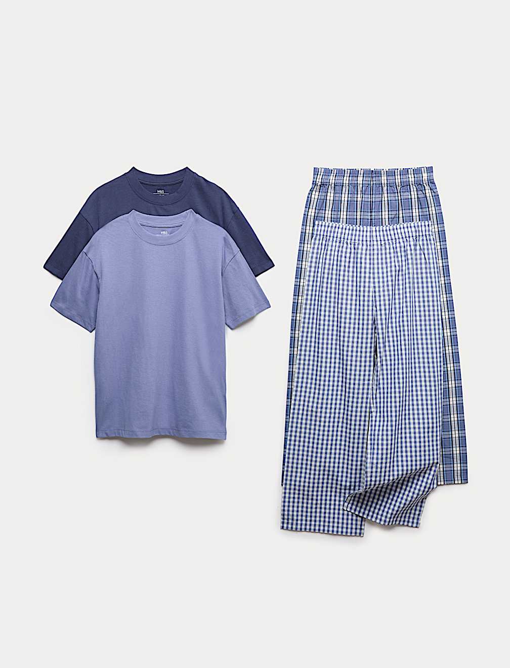 2 Pack Pure Cotton Checked Pyjama Sets (6-16 Yrs)