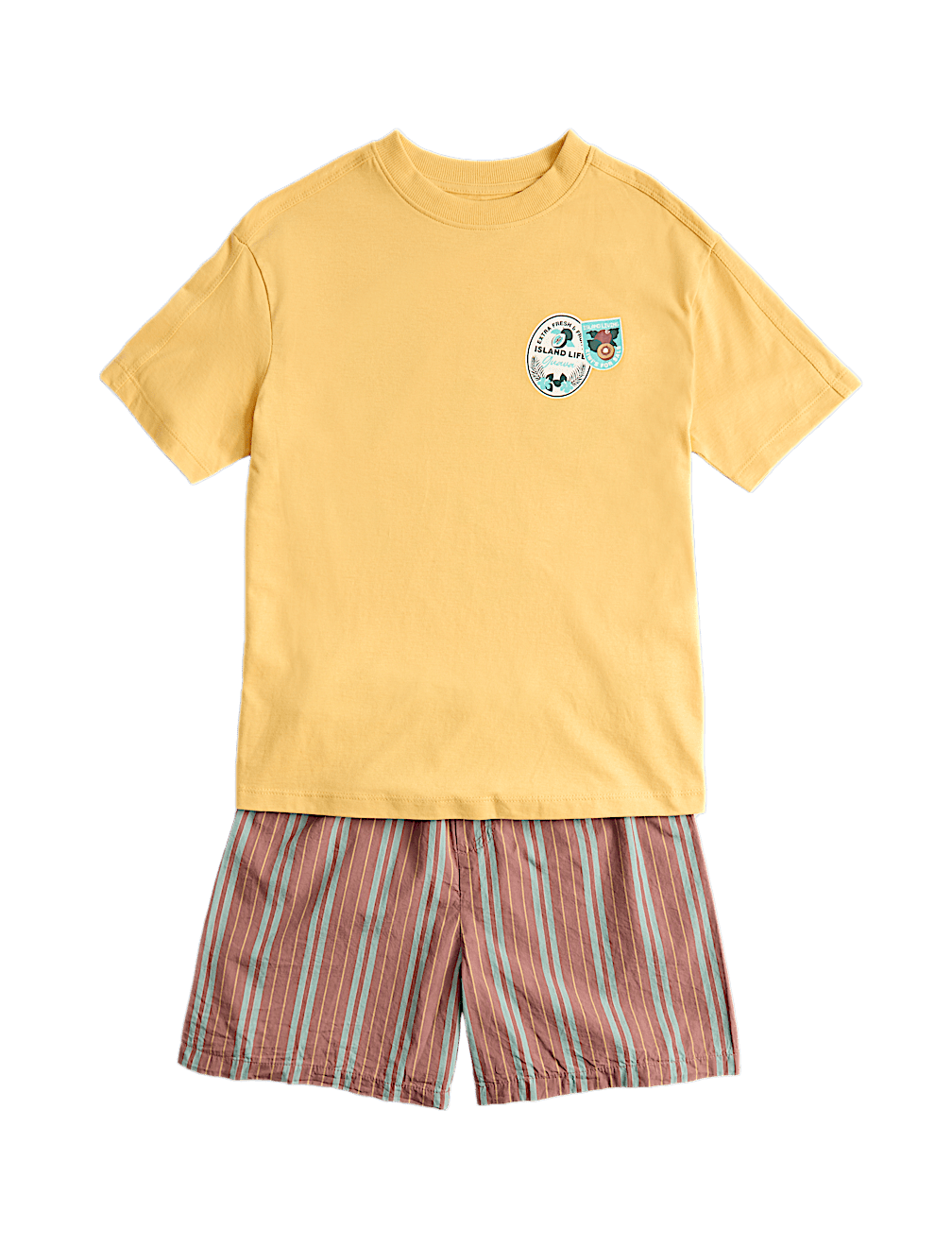 Graphic Striped Short Pyjamas (6-16 Yrs)
