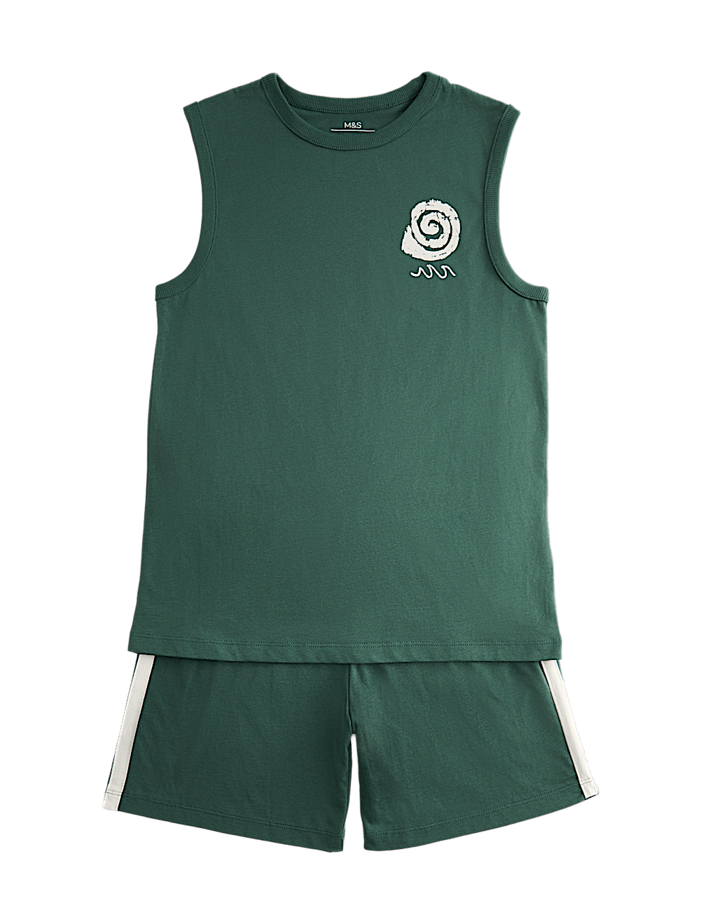 Cotton Rich Green Vest Pyjama Set (6-16 Yrs)