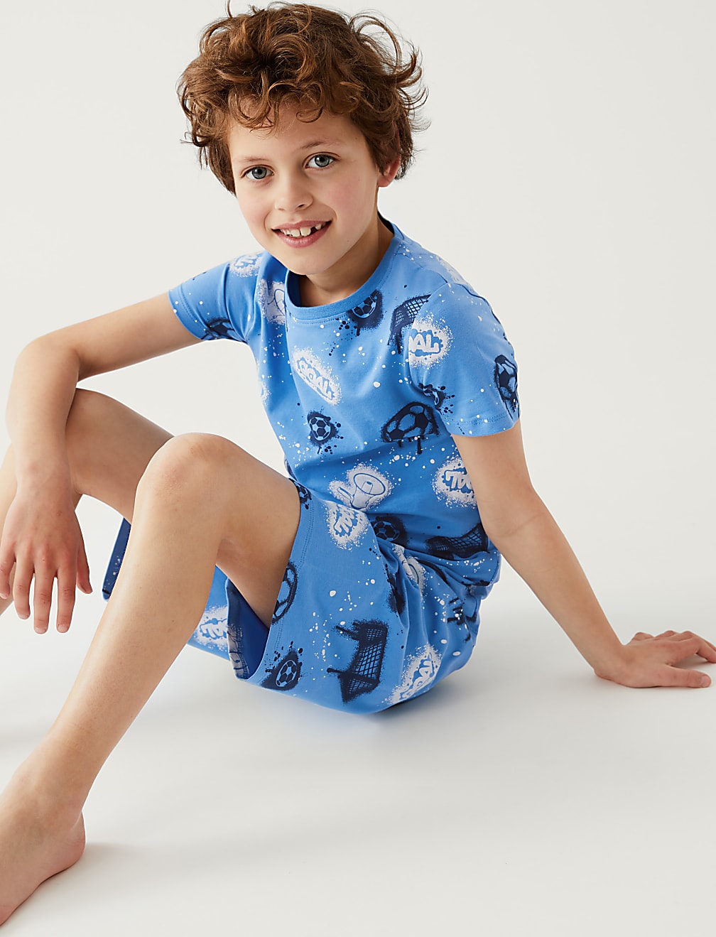 Buy Cotton Rich Football Short Pyjama Set at Marks Spencer