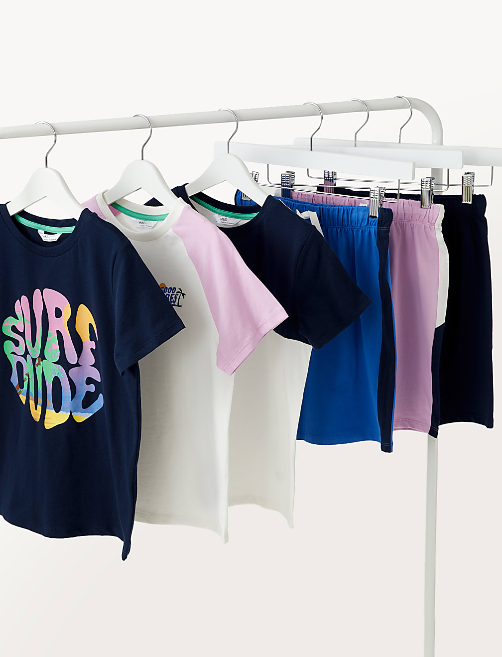 3pk Pure Cotton Surf Slogan Pyjama Sets