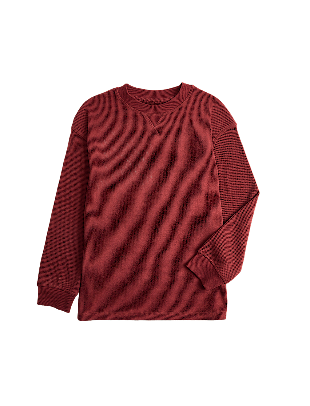 Waffle Crew Neck Pyjama Top (6-16 Yrs)