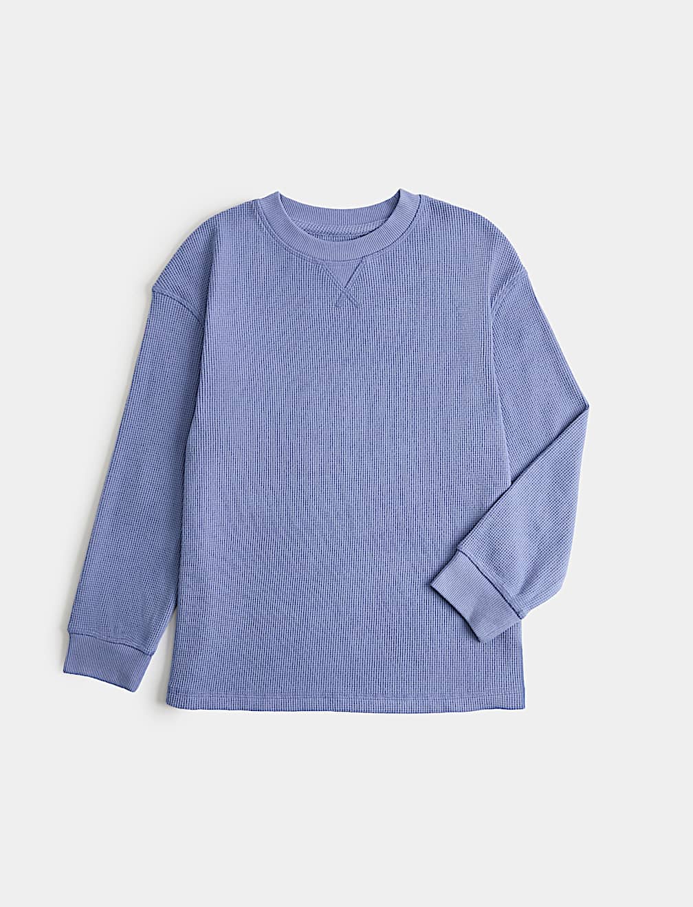 Waffle Crew Neck Pyjama Top (6-16 Yrs)
