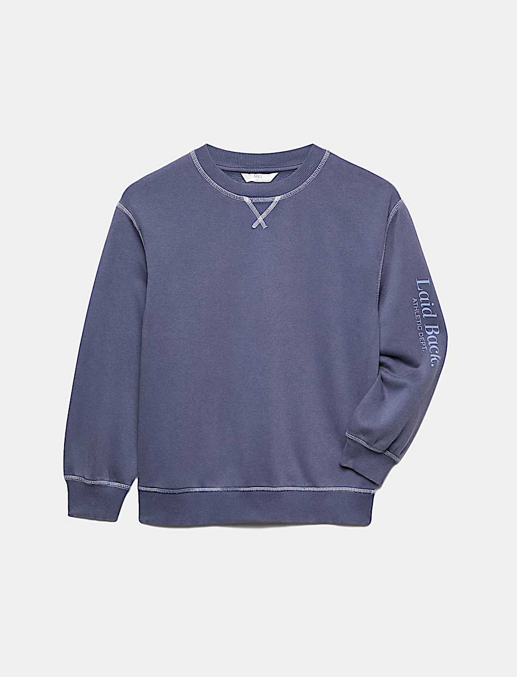 Cotton Rich Acid Wash Crew Neck Pyjama Top (6-16 Yrs)