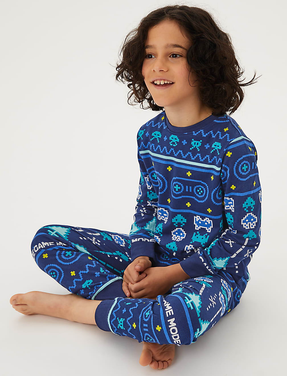Pure Cotton Fair Isle Gaming Pyjamas (6-16 Yrs)