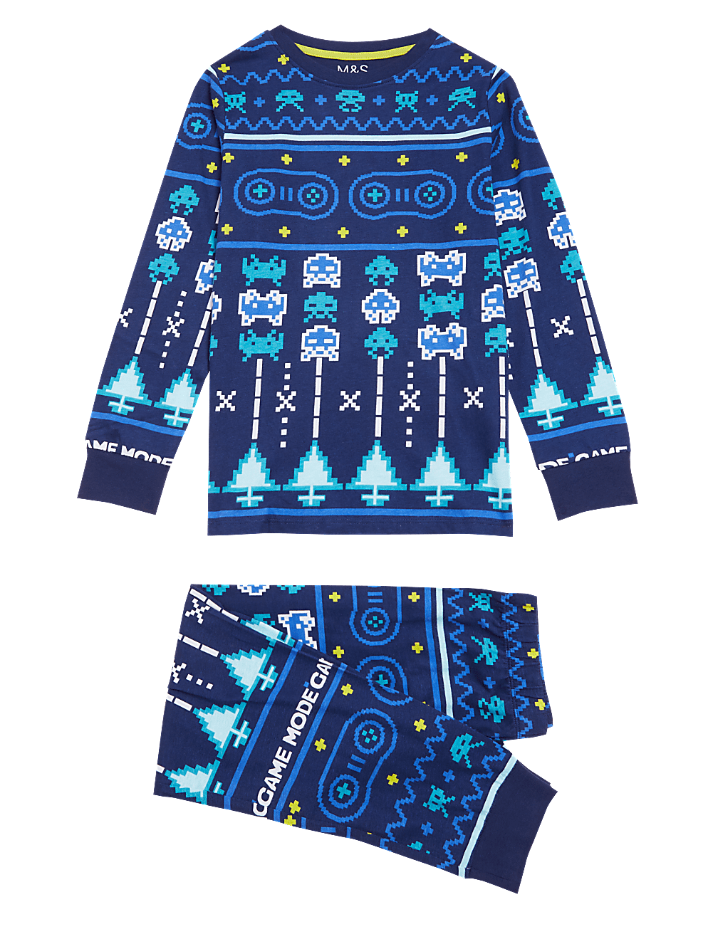Pure Cotton Fair Isle Gaming Pyjamas (6-16 Yrs)