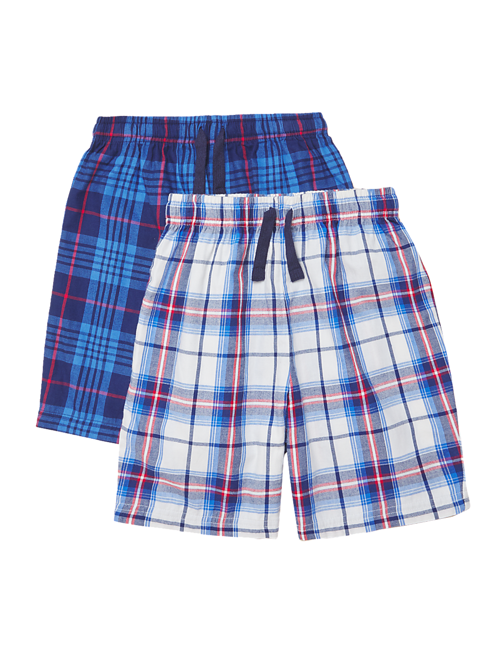 2pk Pure Cotton Check Pyjama Shorts (6-16 Yrs)
