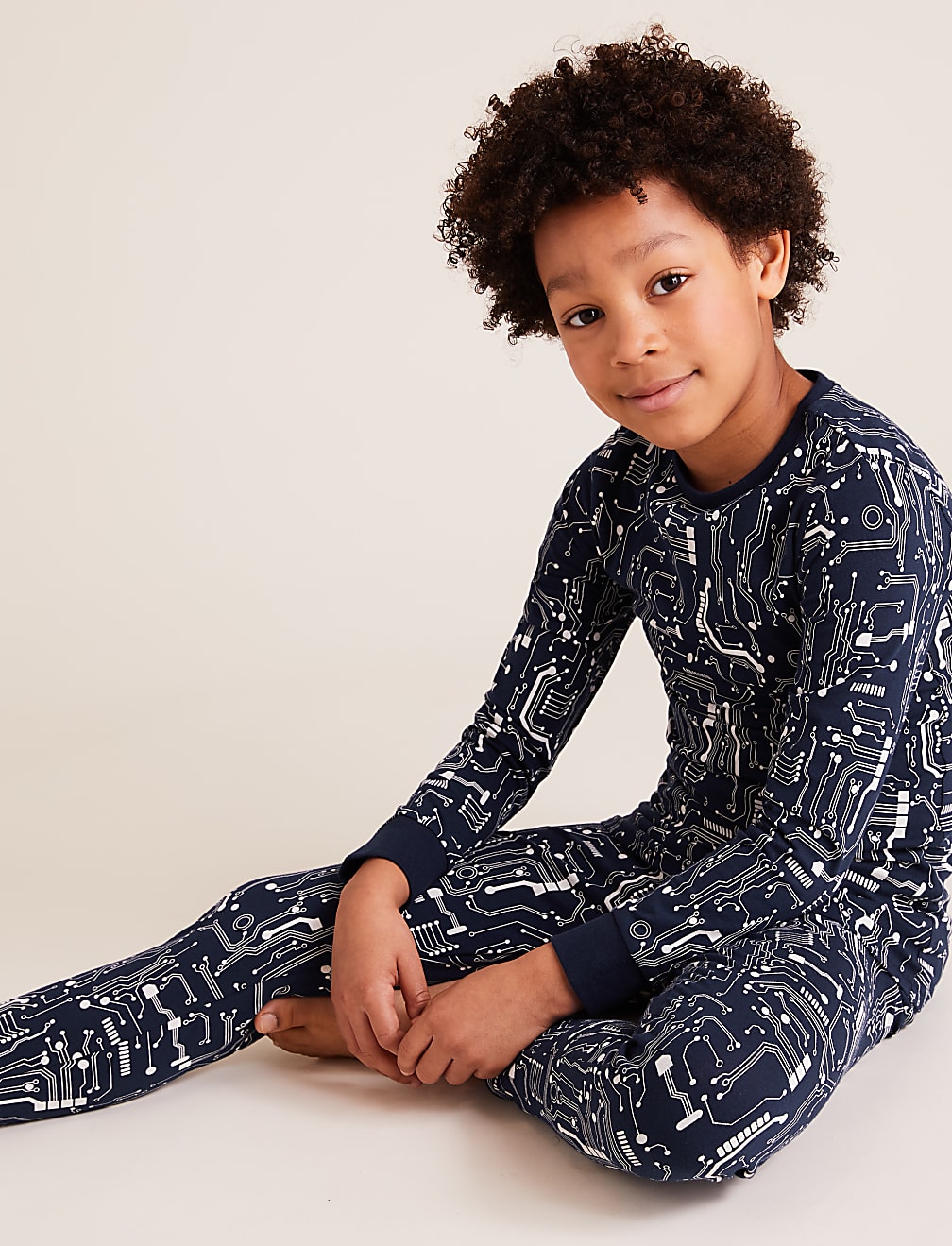 Cotton Electric Patterned Pyjama Set (7-16 Yrs)