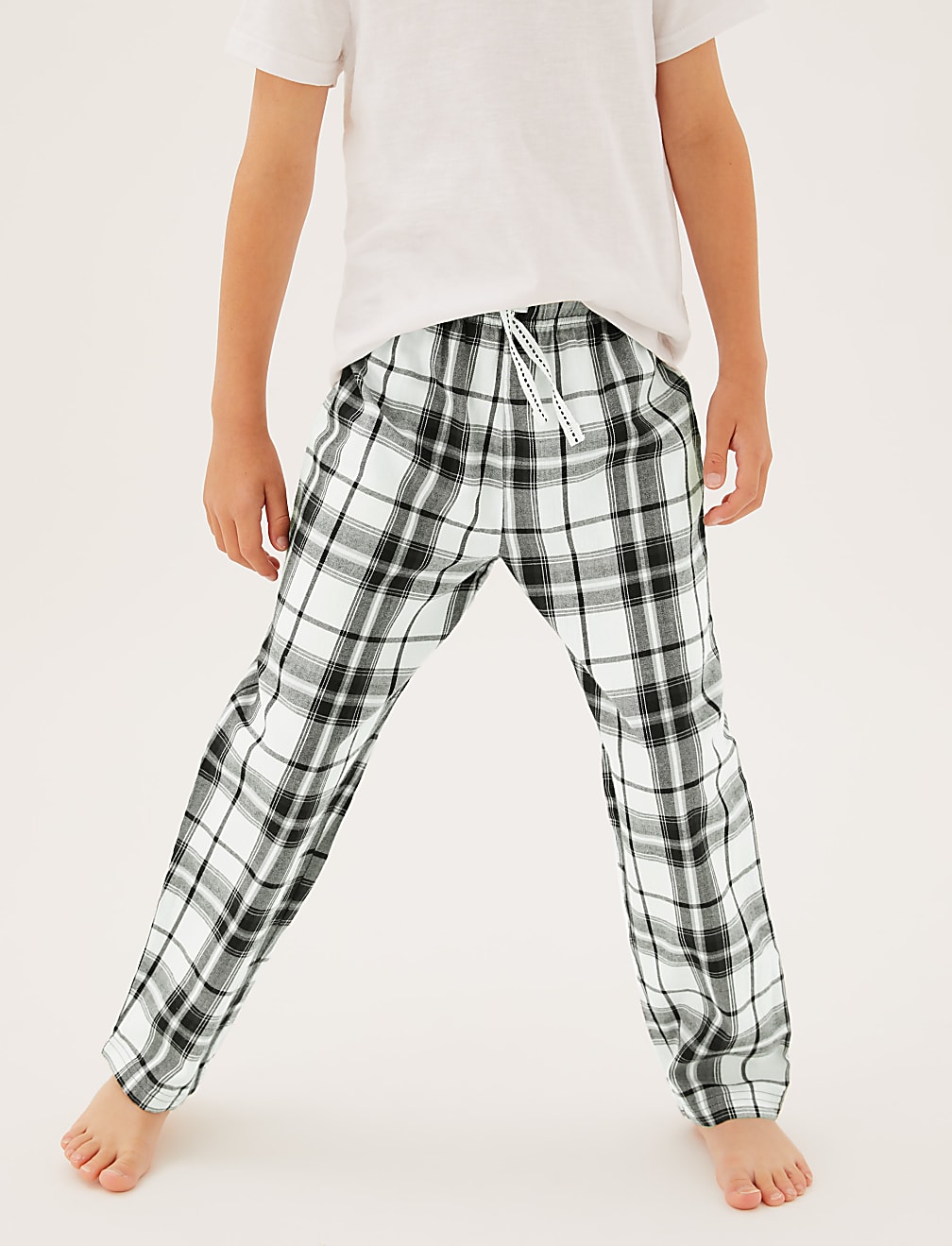 2pk Pure Cotton Check Pyjama Trousers (6-16 Yrs)