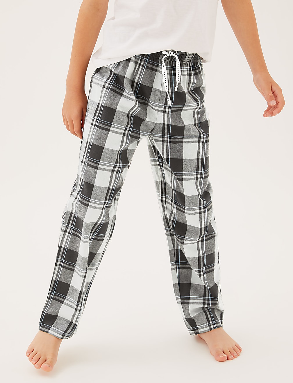 2pk Pure Cotton Check Pyjama Trousers (6-16 Yrs)