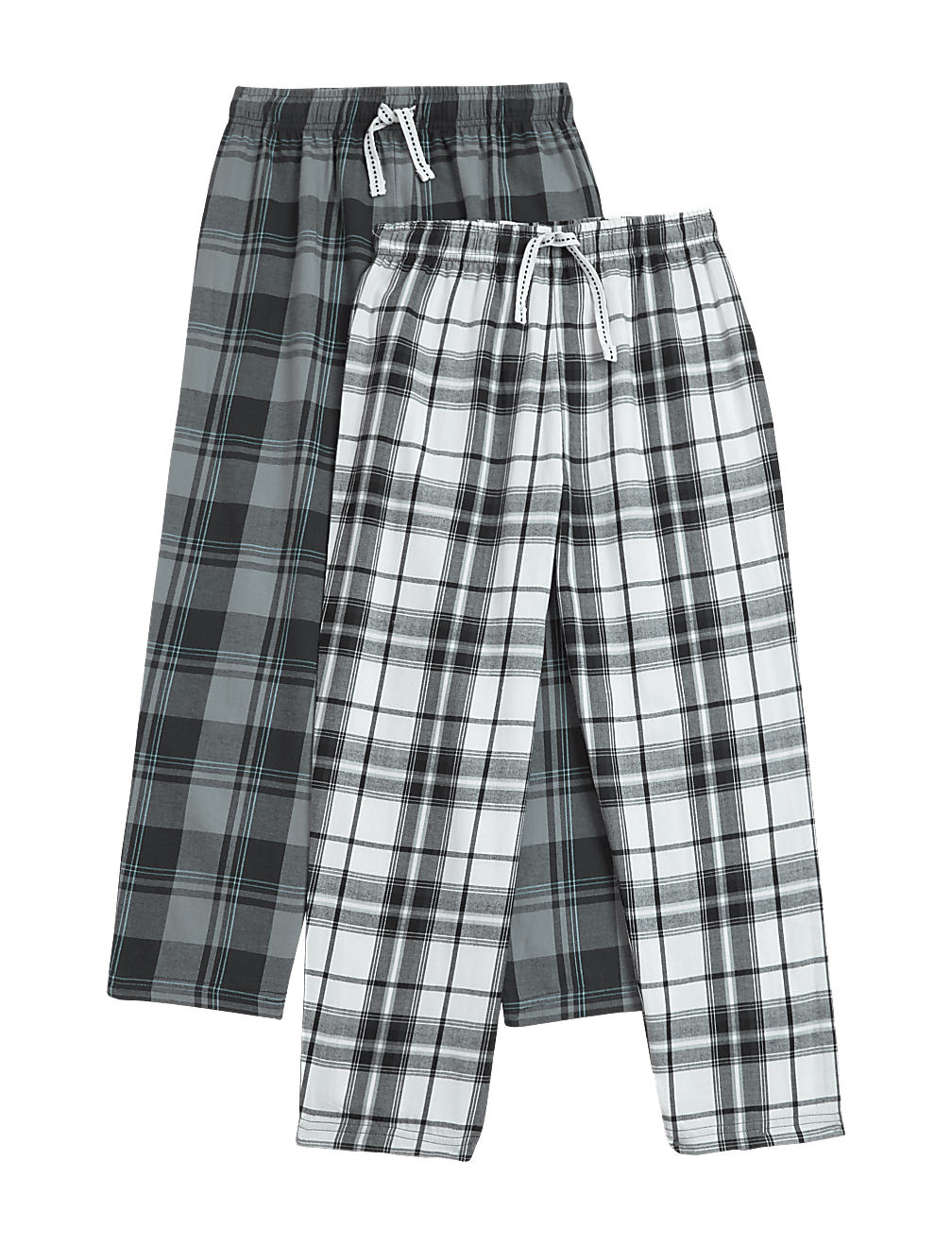 2pk Pure Cotton Check Pyjama Trousers (6-16 Yrs)