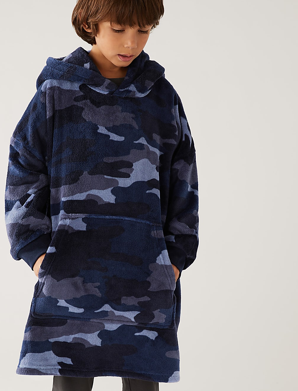 Fleece Camouflage Oversized Hoodie
