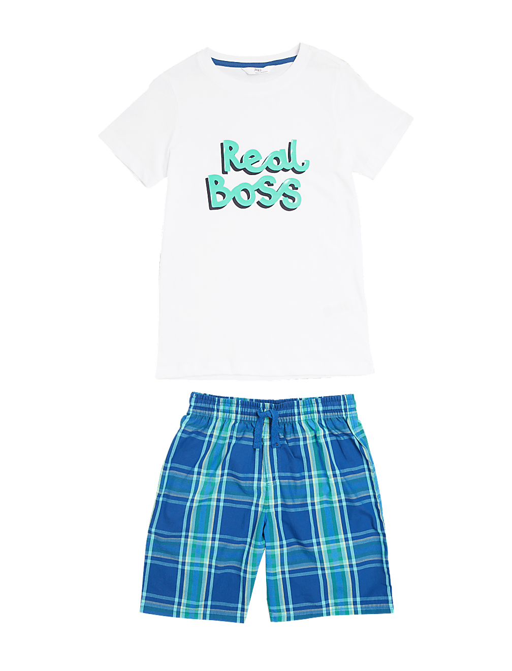 Pure Cotton Boss Slogan Short Pyjama Set