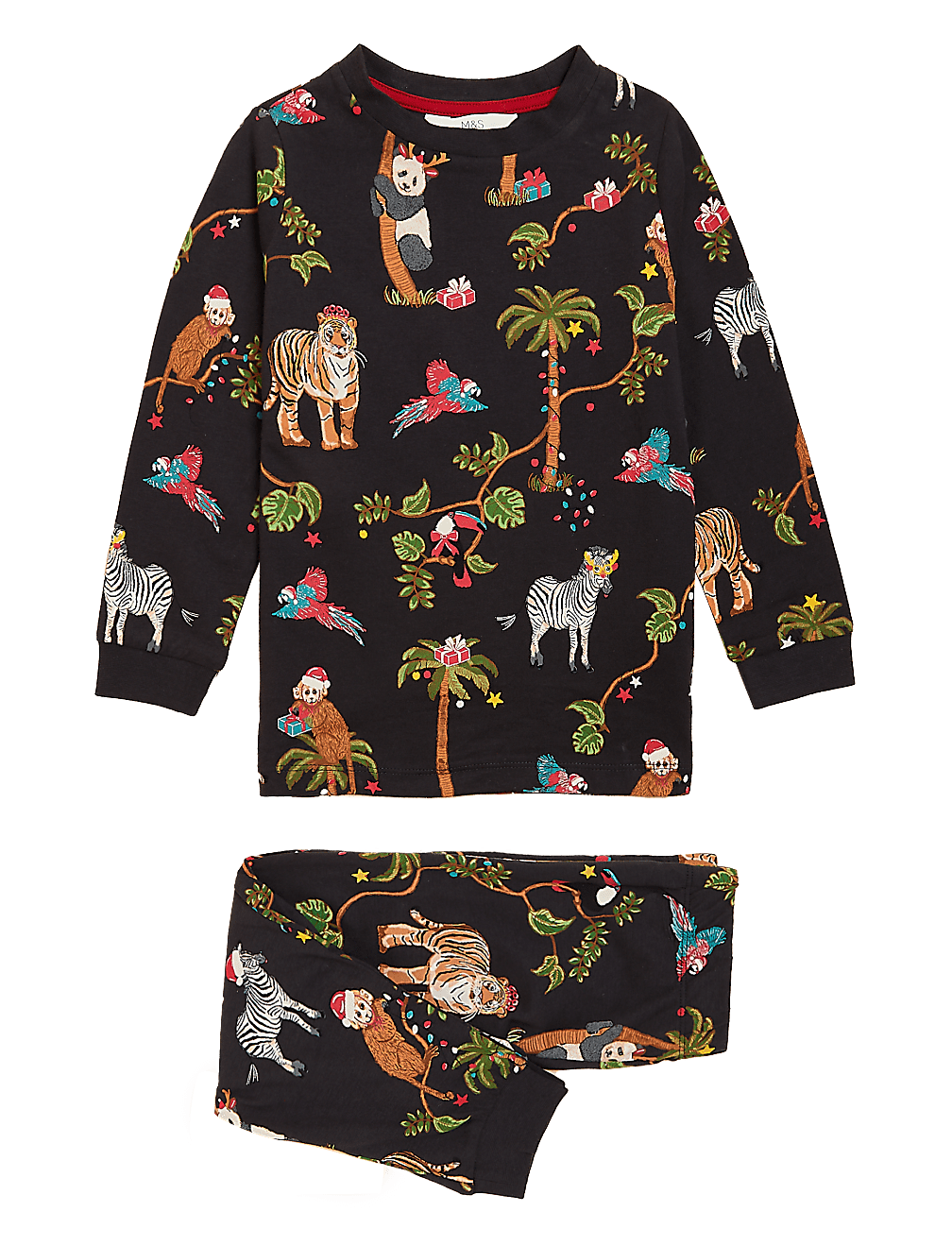 Pure Cotton Animal Print Christmas Pyjamas