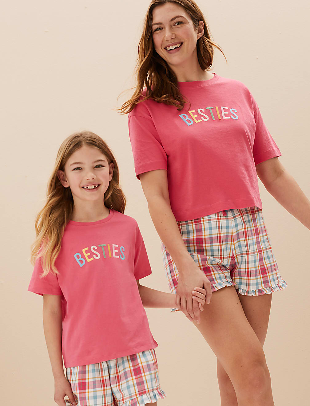 Pure Cotton Besties Slogan Short Pyjama Set