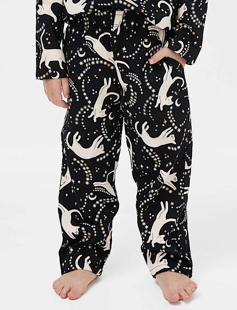 Pure Cotton Mini Me Cat Print Pyjamas (1-16 Yrs)