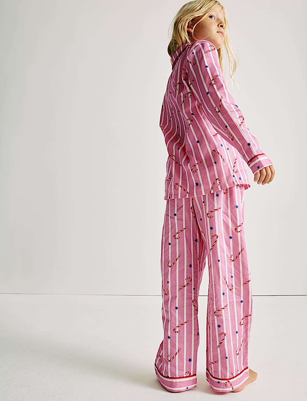 Pure Cotton Candy Cane Family Christmas Pyjamas (1-16 Yrs)