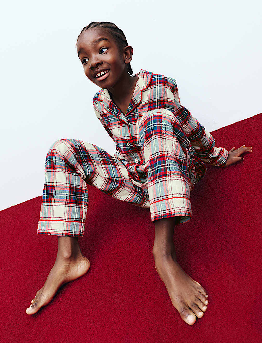 Pure Cotton Family Christmas Checked Pyjamas (1-16 Yrs)